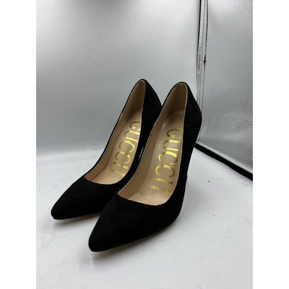 GUCCI Black Suede High Heels Stiletto Pumps ‎ Size 37 US Womens Size 6.5-7 - Picture 2 of 9